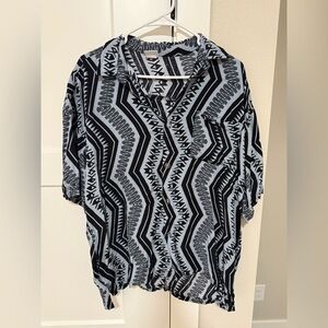 Black and Gray Patterned Men's Shirt HULA BAY XL